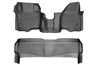 WeatherTech 443291-443052 Black FloorLiner Set for 2011-2012 Ford 6.7L Powerstroke