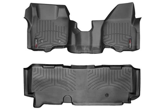 WeatherTech 443291-443053 Black FloorLiner Set for 2011-2012 Ford 6.7L Powerstroke