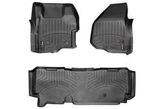 WeatherTech 444261-443053 Black FloorLiner Set for 2011-2012 Ford 6.7L Powerstroke