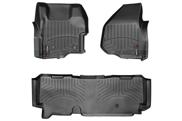 WeatherTech 444261-443053 Black FloorLiner Set for 2011-2012 Ford 6.7L Powerstroke