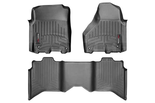 WeatherTech 444781-442163 Black FloorLiner Set for 2012-2017 Dodge 6.7L Cummins