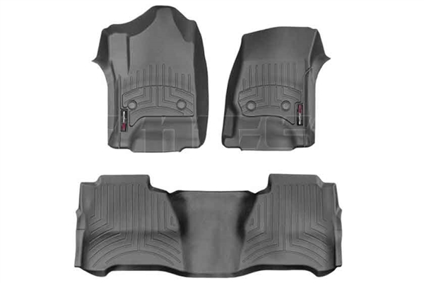 WeatherTech 446071-445424 Black FloorLiner Set for 2014-2017 GM 6.6L Duramax LML, LP5