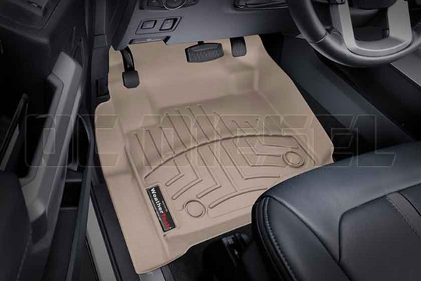 WeatherTech 4510121 Tan Front FloorLiner for 2017 Ford 6.7L Powerstroke