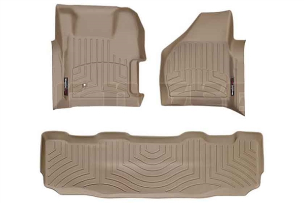 WeatherTech 451261-450022 Tan FloorLiner Set for 2008-2010 Ford 6.4L Powerstroke