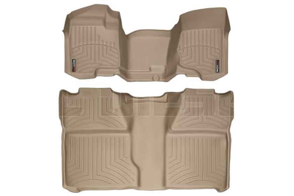 WeatherTech 452941-450660 Tan FloorLiner Set for 2007-2014 GM 6.6L Duramax LMM, LML