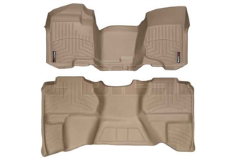 WeatherTech 452941-450669 Tan FloorLiner Set for 2007-2013 GM 6.6L Duramax LMM, LML