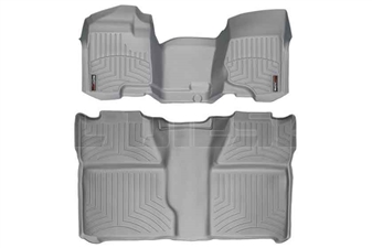 WeatherTech 462941-460660 Grey FloorLiner Set for 2007-2014 GM 6.6L Duramax LMM, LML