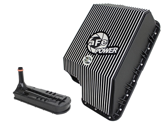 aFe Power 46-70122-1 Transmission Pan Machined Fins for 1994-2010 Ford 7.3L, 6.0L, 6.4L Powerstroke