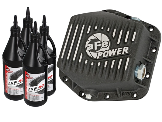 aFe Power 46-70302-WL Pro Series Rear Differential Cover Machined Fins with Gear Oil for 2016 GM 2.8L Duramax LWN