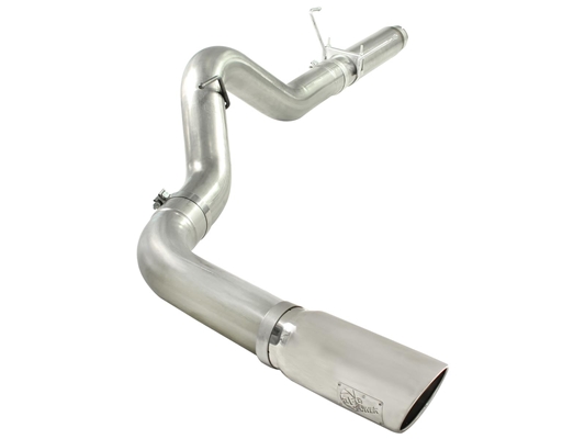 aFe Power 49-42016-P Large Bore-HD 5" 409 Stainless Steel DPF-Back Exhaust System for 2007.5-2012 Dodge 6.7L Cummins