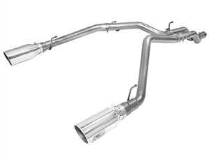 aFe Power 49-42044-P Large Bore-HD 3" 409 Stainless Steel DPF-Back Exhaust System for 2014-2016 Ram 3.0L EcoDiesel