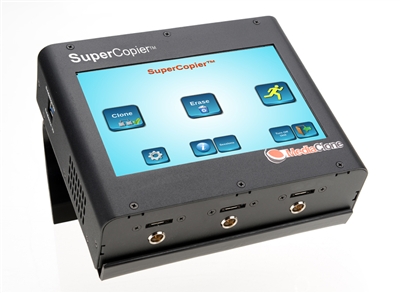 SuperCopier 7" Mini Gen 2 Unit -  Touchscreen color LCD display, 3 SATA ports and 4 USB3.0 ports hard drive duplicator