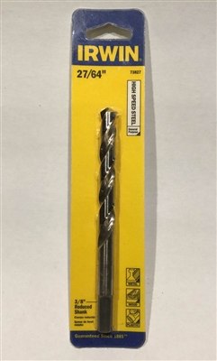 Irwin 73827 27/64" Drill Bit, High Speed Steel 118 Degree