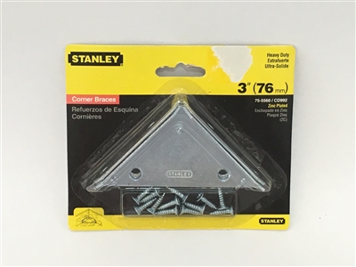 Stanley Hardware 755560 3" Zinc Plated Corner Braces