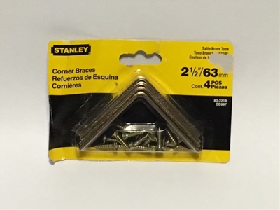 Stanley Hardware 802219 2-1/2" Satin Brass Tone Corner Brackets