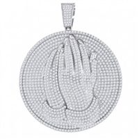 60665 SS Praying Hand Medallion