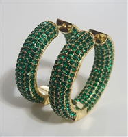 BEX5780 GREEN LUXURY HOOP EARRINGS