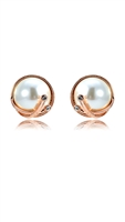 E3138 Rose Gold Plated Pearl Earrings