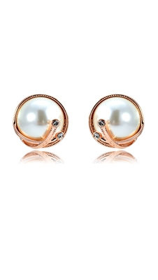 E3138 Rose Gold Plated Pearl Earrings