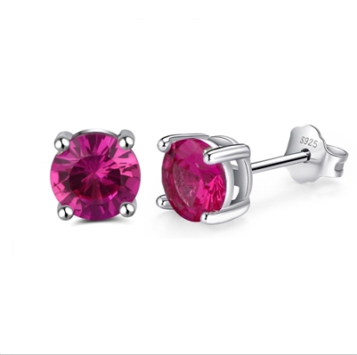 EE084P PINK STERLING SILVER STUDS