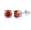 EE084R RED STERLING SILVER STUDS
