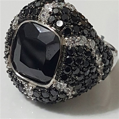 EEJ20BK Bold Black & White Ring