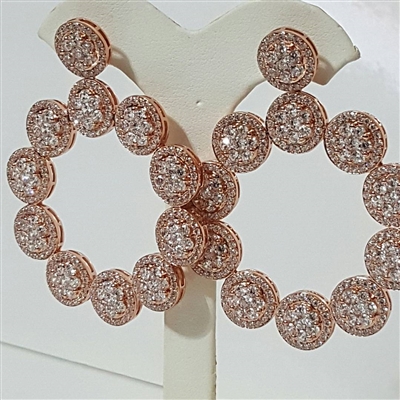 RH102030  ROSE BEZEL EARRINGS