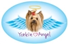 Yorkie Angel Oval Magnet - A54