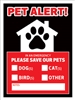 Emergency Pet Alert Window Clings - Made in the USA