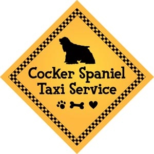 Cocker Spaniel Taxi Service Magnet 9" - YPT7-9