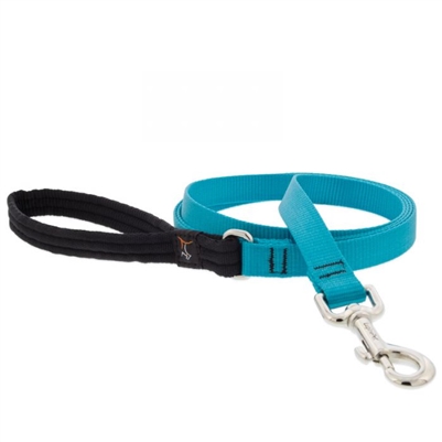 Lupine 3/4" Aqua 4' Padded Handle Leash