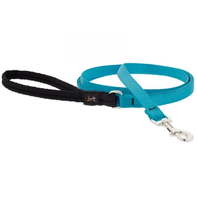 Lupine 1/2" Aqua 6' Padded Handle Leash