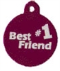 Pink Best #1 Friend Pet Tag - Large Circle