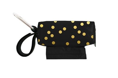 Doggie Walk Bags - Black Gold Dot Duffel