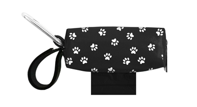 Doggie Walk Bags - Black with White Paws Duffel