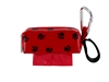 Doggie Walk Bags - Red with Black Paws Square Duffel