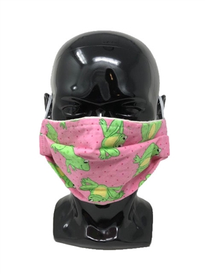 Other - Frogs Pleated Style Face Mask - Adult with Filter Pocket