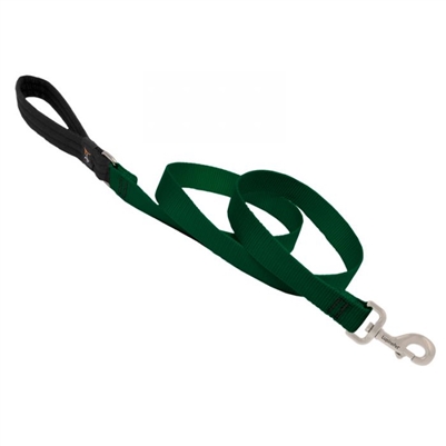 Lupine 1" Green 4' Padded Handle Leash