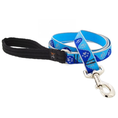 Lupine High Lights 1" Blue Paws 4' Padded Handle Leash