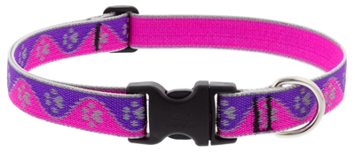 Lupine High Lights 1" Pink Paws 25-31" Adjustable Collar