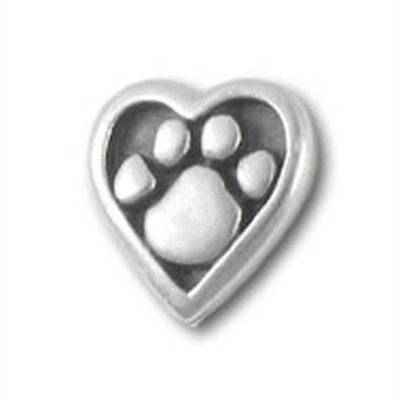 Heart & Paw Pin - Pewter