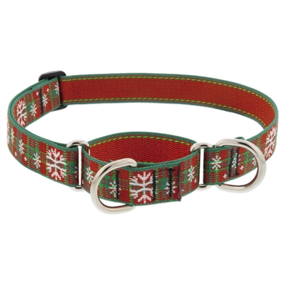 Retired Lupine 1" Christmas Plaid 19-27" Martingale Training Collar