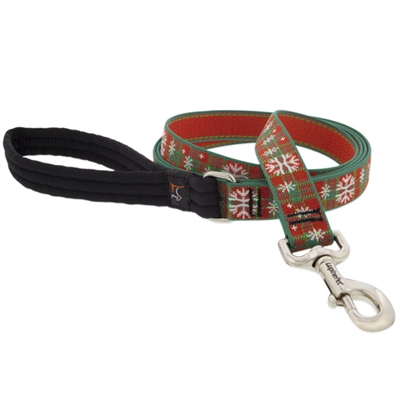 Retired Lupine 1" Christmas Plaid 6' Long Padded Handle Leash