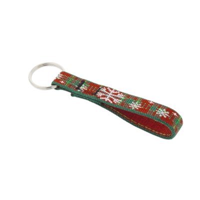 Retired Lupine 1/2" Christmas Plaid Keychain