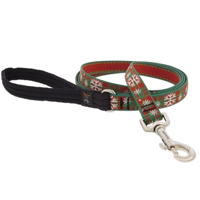 Retired Lupine 3/4" Christmas Plaid 6' Padded Handle Leash