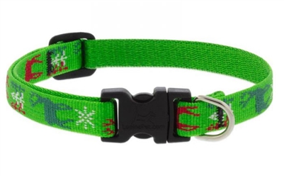 Lupine 1/2" Happy Holidays Green 10-16" Adjustable Collar