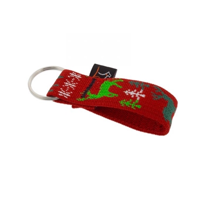 Retired Lupine 1" Happy Holidays Red Keychain