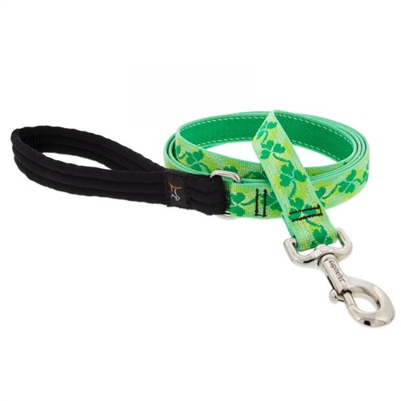 Retired Lupine 1" Shamrocks 4' Long Padded Handle Leash