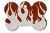 Orange Flame Pet Tag - Large Bone