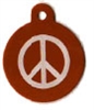Orange Peace Sign Pet Tag - Large Circle